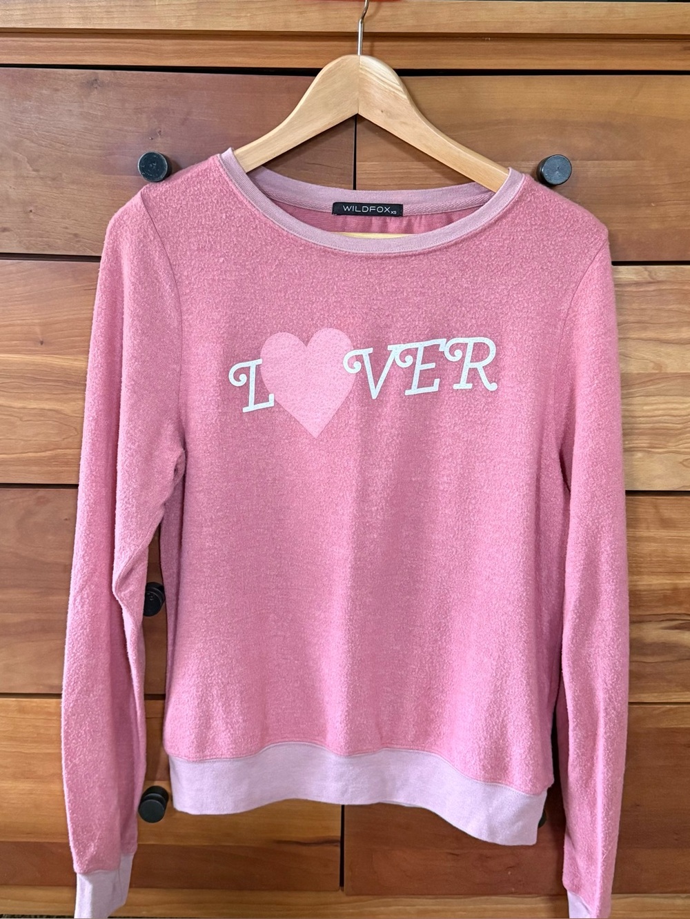 Wildfox Pink 'Lover' Heart Pullover/Baggy Beach Jumper Size XS